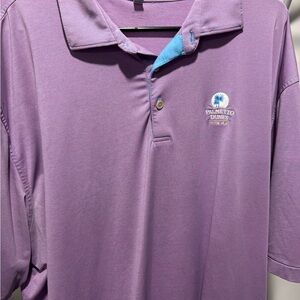 Peter Millar Pink and Blue Striped Polo